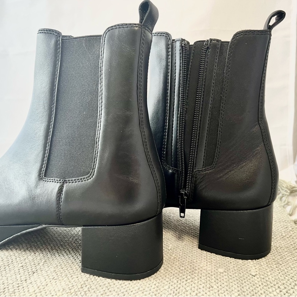 Black Genuine Leather Platform Boots - Picture 3 of 6